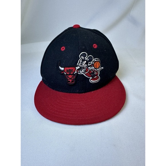 Vintage Chicago Bulls Mickey Mouse Collaboration New Era Hat Youth Size 6.75 Cap - Picture 1 of 6